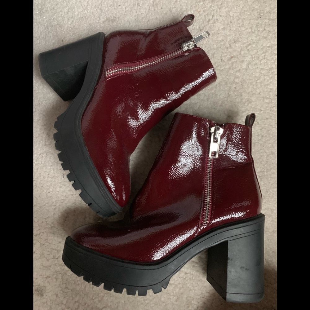 Burgundy Ankle Booties